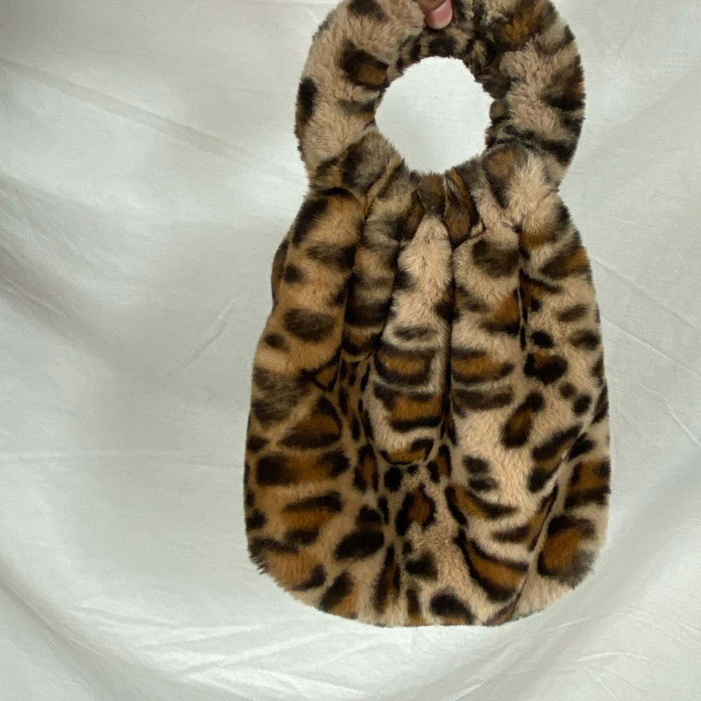 Fuzzy Furry Animal Print Handbag